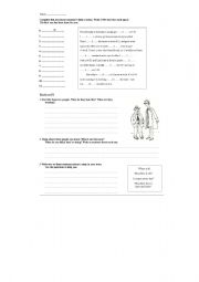 English worksheet: daily routine and present simple