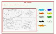 English Worksheet: activities the colours
