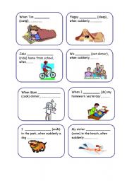 English Worksheet: Past Continuous/Past Simple: Speaking and Writing Activity