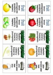 English Worksheet: Food - card game (1 of 3)