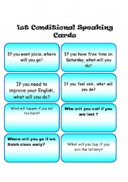 First Conditional Speaking Cards