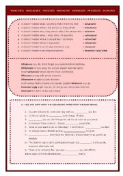 English Worksheet: Relative Pronouns+ever