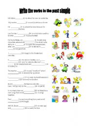 English Worksheet: put the verbs in the past simple 