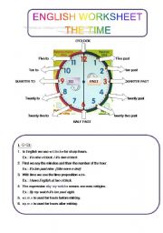 English Worksheet: The time-learn