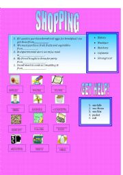 English worksheet: SHOPPING