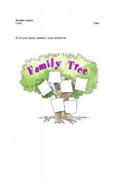 English worksheet: family