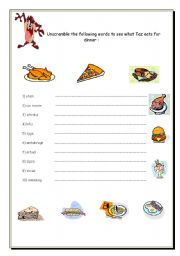 English worksheet: foods