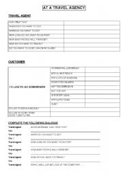 English Worksheet: At a travel Agency