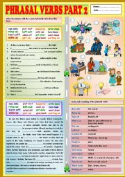 Phrasal verbs part 2 + KEY