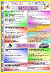 English Worksheet: TALKING ABOUT THINGS IN THE WORLD - HOUSES AND TRAVELLING