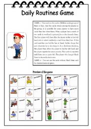 English Worksheet: Daily Routines Game