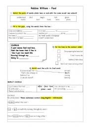 English Worksheet: feel robbie william - slang English verbal expressions