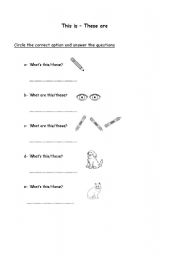 English Worksheet: This is - These are