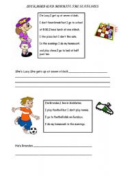 English Worksheet: LOOK,READ AND REWRITE THE SENTENCES