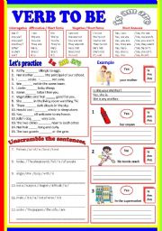 English Worksheet: Verb to Be  -  (B/W  & Keys)