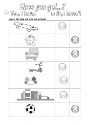 English Worksheet: Have you got...?