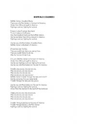 English Worksheet: BUFFALO SOLDIERS A SONG BY BOB MARLEY