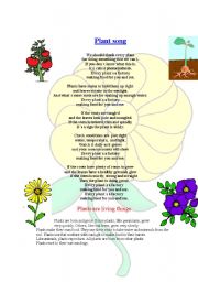 English Worksheet: Lesson plan about plants.Includes great song. Part 1