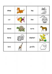 English worksheet: ANIMALS DOMINO