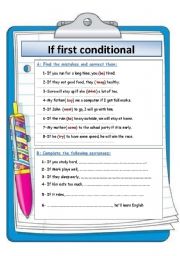 English Worksheet: If first conditional