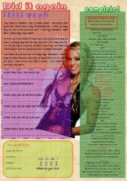 English Worksheet: Did it again - Shakira.