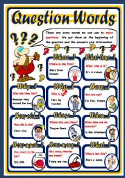 English Worksheet: QUESTION WORDS - POSTER