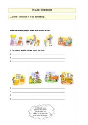 English Worksheet: Want to