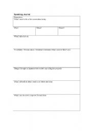 English worksheet: Speaking Log