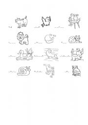 English worksheet: animals exercise