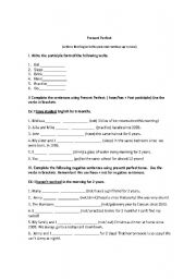 English worksheet: Present Perfect Quiz