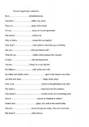 English worksheet: Comple with the infinitve or the gerund. Present simple or continuous