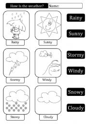 English Worksheet: Weather match worksheet