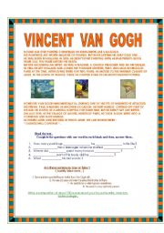 English Worksheet: VAN GOGH - read comp and grammar ex.