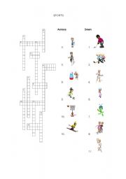 English Worksheet: CROSSWORDS SPORTS