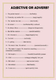 English Worksheet: ADJECTIVE OR ADVERB?