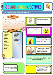 English Worksheet: - Ed - Ing Adjectives