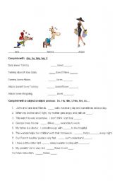 English Worksheet: Object/subject pronouns