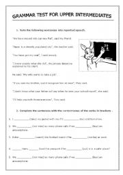 English Worksheet: GRAMMAR TEST UPPER INTERMEDIATE