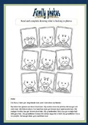 English Worksheet: Family photos