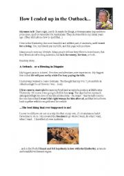 English Worksheet: Life in the Outback