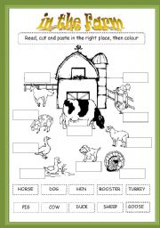 English Worksheet: in the farm