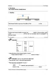 English worksheet: Worksheets on the present perfect (simple)
