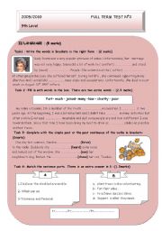 full term test n3 for 9th form tunisian pupils (part 2)