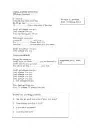 English Worksheet: Song 