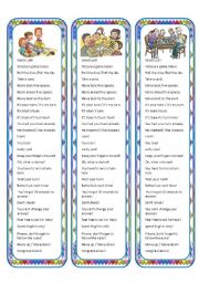 English Worksheet: Game Bookmarks with Words and Phrases Related to Games