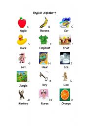 English worksheet: English ABC (Alphabet) With Pictures!
