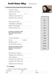 English Worksheet: Norah Jones Dont know why