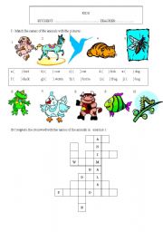 English worksheet: Animals