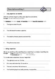 English Worksheet: Descriptive Writing