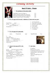 English Worksheet: listening activity, Band of Skulls - Friends